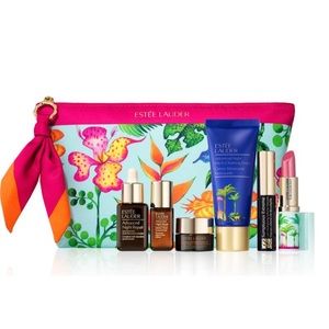 ESTEE LAUDER 7p Advanced Night Serum Lipstick Mascara Cleanser Bag $155